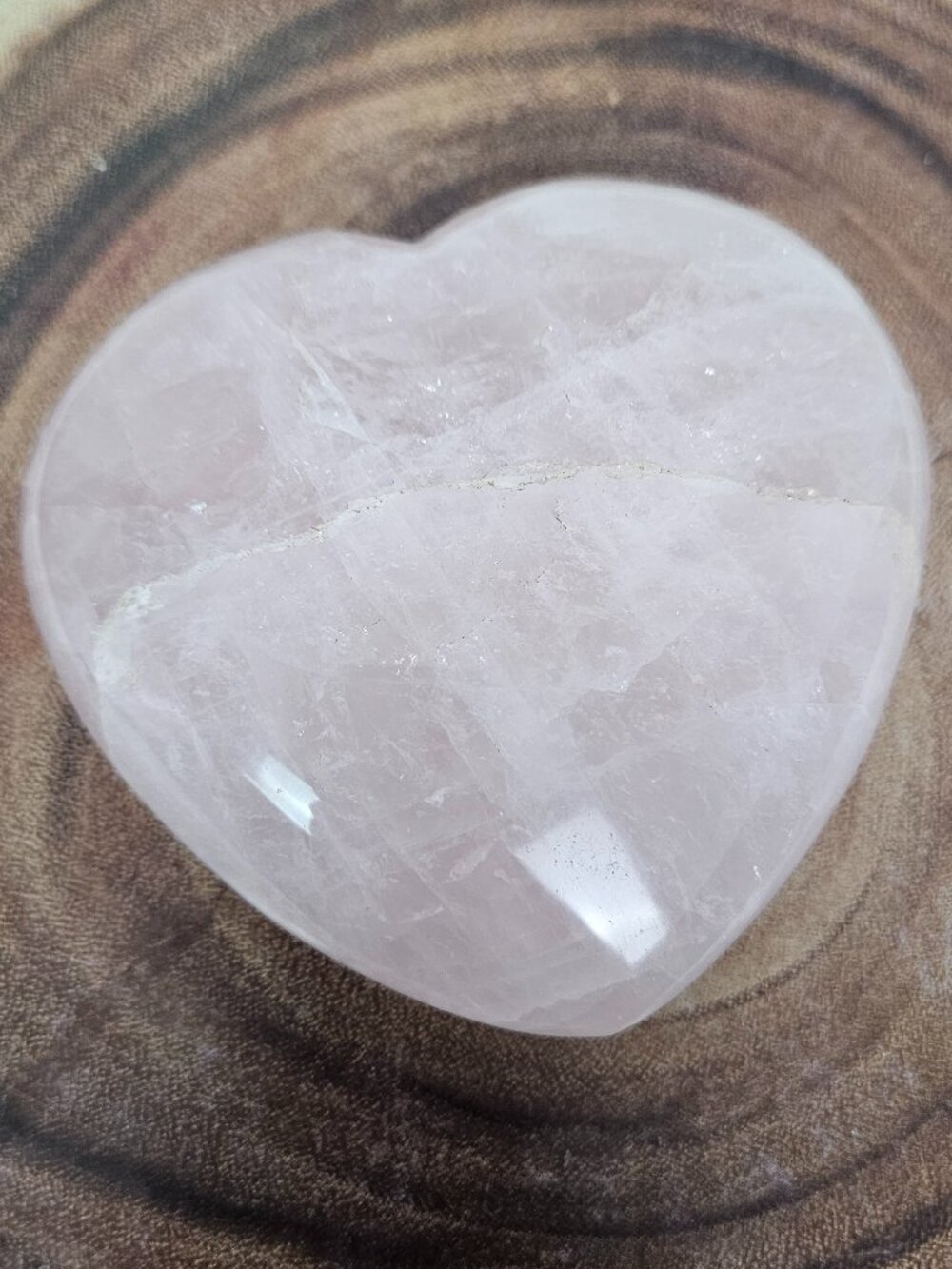 Large Rose Quartz Crystal Stone Puffy Heart Carving